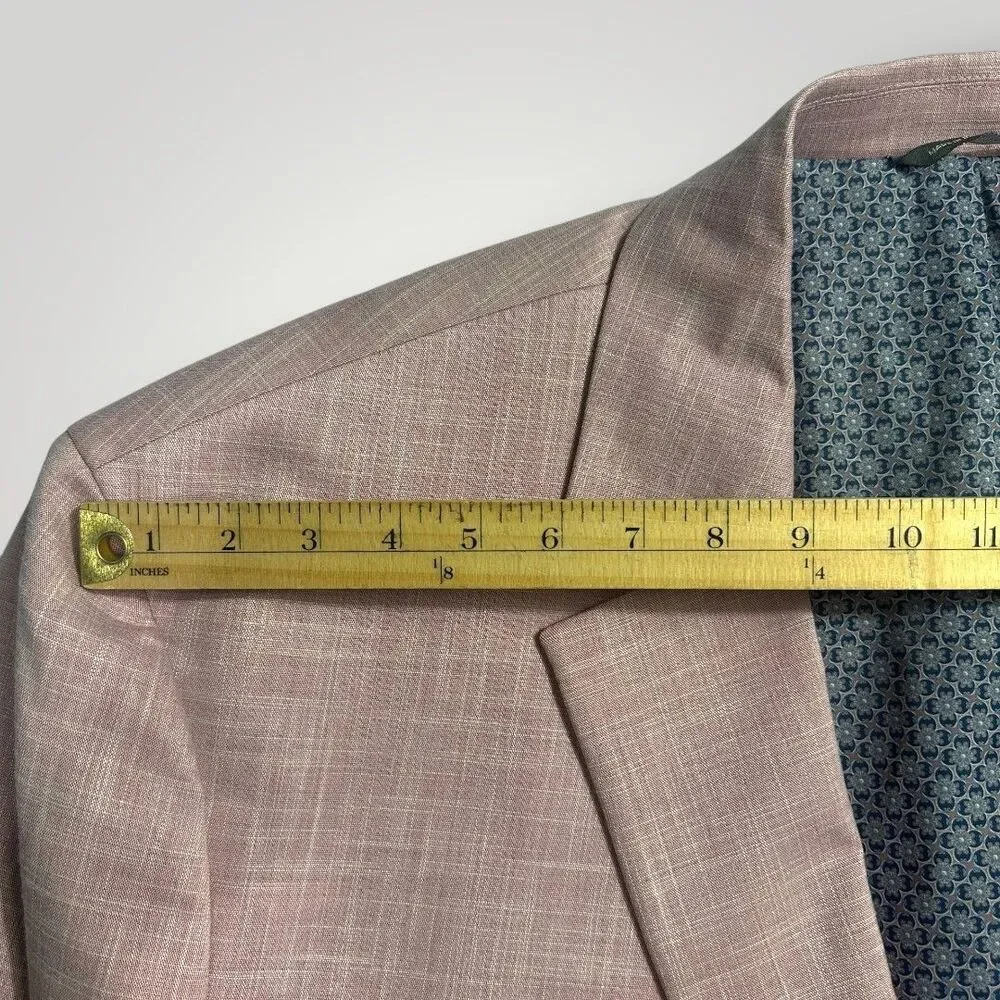 OAK HILL Men's Blazer 4XL 58R/60R Sport Coat Two Button Suit Jacket Pink 2-vent